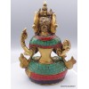Statue Chenrezi laiton et pierres naturelles 15 cm Statuettes Bouddhistes 6048.2