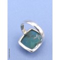 Bague Chrysocolle du Pérou rectangulaire Taille 61 Bagues pierres naturelles XV73.1