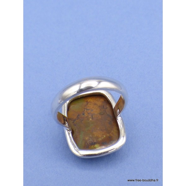 Bague Turquoise Américaine rectangulaire Taille 58/59 Bagues pierres naturelles XV74.1