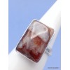 Bague Quartz Hématoïde rectangulaire taille 63 Bijoux en Quartz Hématoïde XV75.2