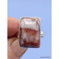 Bague Quartz Hématoïde rectangulaire taille 63 - Bijoux en Quartz Hématoïde