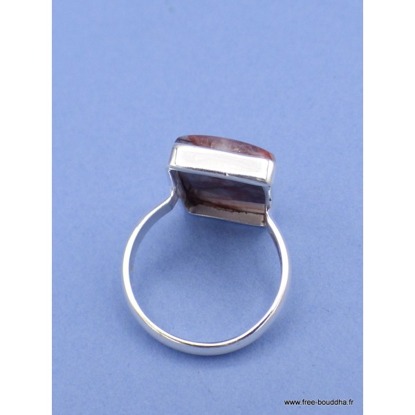 Bague Quartz Hématoïde rectangulaire taille 63 Bijoux en Quartz Hématoïde XV75.2