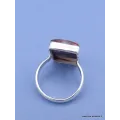 Bague Quartz Hématoïde rectangulaire taille 63 - Bijoux en Quartz Hématoïde