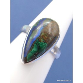 Bague Malachite sur Azurite taille 59 Bijoux en Malachite XV78