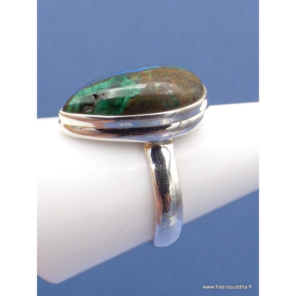 Bague Malachite sur Azurite taille 59 Bijoux en Malachite XV78