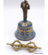 Cloche tibétaine et dordjé bouddhiste 15 cm bleu Cloches et dorjé tibétains ETCH1