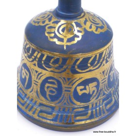 Cloche tibétaine et dordjé bouddhiste 15 cm bleu Cloches et dorjé tibétains ETCH1