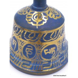 Cloche tibétaine et dordjé bouddhiste 15 cm bleu Cloches et dorjé tibétains ETCH1