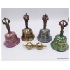 Cloche tibétaine et dorjé bouddhiste 15 cm Pourpre Objets rituels bouddhistes ETCH3