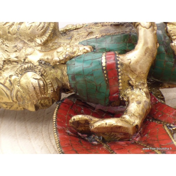 Rare Phurba en laiton et pierres 1,9 kilo Objets rituels bouddhistes PHUR5