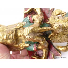 Rare Phurba en laiton et pierres 1,9 kilo Objets rituels bouddhistes PHUR5