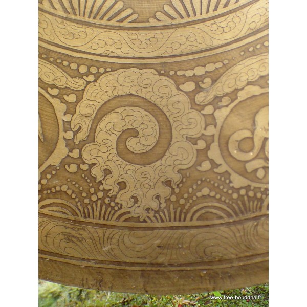 Gong tibétain de temple bouddhiste 53 cm 4.6 kg Tingsha tibétaine cymbales GONG2