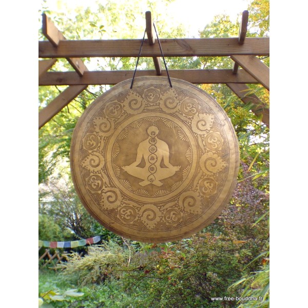 Gong tibétain de temple bouddhiste 53 cm 4.6 kg Tingsha tibétaine cymbales GONG2