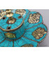 Porte encens tibétain cuivre et turquoise Brûleurs et porte-encens PETU1