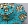 Porte encens tibétain cuivre et turquoise Brûleurs et porte-encens PETU1