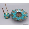 Porte encens tibétain cuivre et turquoise Brûleurs et porte-encens PETU1