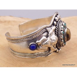 Bracelet tibétain Oeil de Tigre et turquoises Bracelets tibétains bouddhistes BRLOT