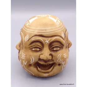 Statuette en résine Tête de Bouddha patine naturelle - Objets rituels bouddhistes