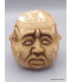 Statuette en résine Tête de Bouddha patine naturelle - Objets rituels bouddhistes
