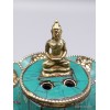 Porte encens tibétain cuivre et turquoise Bouddha Brûleurs et porte-encens PETU2