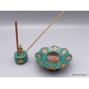 Porte encens tibétain cuivre et turquoise Bouddha Brûleurs et porte-encens PETU2