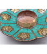 Porte encens tibétain cuivre et turquoise Bouddha Brûleurs et porte-encens PETU2