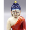 Statue Bouddha Sakyamouni résine rouge et beige Statuettes Bouddhistes STABUR1