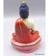 Statue Bouddha Sakyamouni résine rouge et beige Statuettes Bouddhistes STABUR1