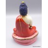 Statue Bouddha Sakyamouni résine rouge et beige Statuettes Bouddhistes STABUR1