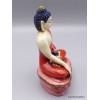 Statue Bouddha Sakyamouni résine rouge et beige Statuettes Bouddhistes STABUR1