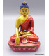 Statue Bouddha Sakyamouni résine rouge et or Statuettes Bouddhistes STABUR2