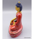 Statue Bouddha Sakyamouni résine rouge et or Statuettes Bouddhistes STABUR2