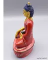 Statue Bouddha Sakyamouni résine rouge et or - Objets rituels bouddhistes