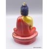 Statue Bouddha Sakyamouni résine rouge et or Statuettes Bouddhistes STABUR2