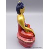 Statue Bouddha Sakyamouni résine rouge et or Statuettes Bouddhistes STABUR2
