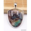 Pendentif Bois de Colla semi-oval turquoise marron Pendentifs pierres naturelles PAC16.3