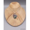 Pendentif Bois de Colla semi-oval turquoise marron Pendentifs pierres naturelles PAC16.3