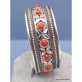 Bracelet tibétain Pierres fantaisie rouges Bracelets tibétains bouddhistes BRAC93