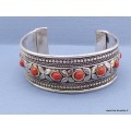 Bracelet tibétain Pierres fantaisie rouges Bracelets tibétains bouddhistes BRAC93