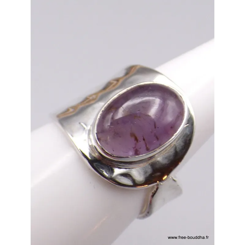 Bague Cacochynite Super Seven asymetrique Taille 55 - Bagues pierres naturelles