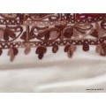 Châle laine femme écru multicolore brodé Pashminas laine et broderies CBP14
