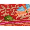 Châle femme laine rouge brodé fil et perles Pashminas laine et broderies CBP17