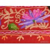 Châle femme laine rouge brodé fil et perles Pashminas laine et broderies CBP17