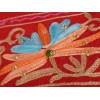 Châle femme laine rouge brodé fil et perles Pashminas laine et broderies CBP17