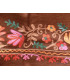 Châle femme laine marron chocolat brodé fil Pashminas laine et broderies CBP18