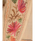 Châle femme laine beige rosé brodé fils Pashminas laine et broderies CBP19