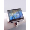 Bague Labradorite multi-feux rectangulaire Taille 60 Bijoux en Labradorite XV87.6