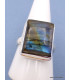 Bague Labradorite multi-feux rectangulaire Taille 60 Bijoux en Labradorite XV87.6