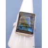 Bague Labradorite multi-feux rectangulaire Taille 60 Bijoux en Labradorite XV87.6