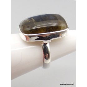 Bague Labradorite bleue rectangulaire Taille 55 Bijoux en Labradorite Bleue XV87.7